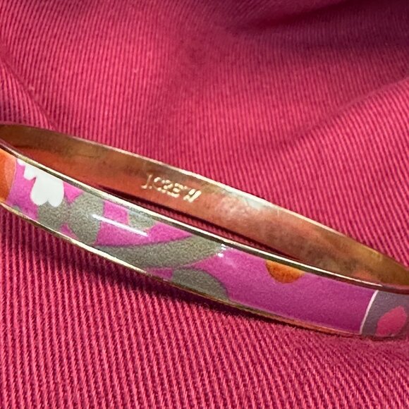 J. Crew Enamel Gold-Tone Bangle Bracelet Abstract Design - Picture 13 of 15